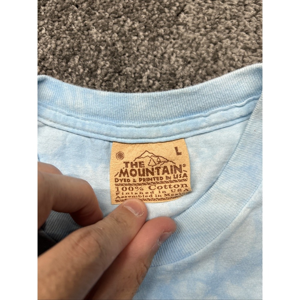The Mountain Vintage Mens T Shirt Large Horses Short Sleeves Blue - Picture 5 of 7